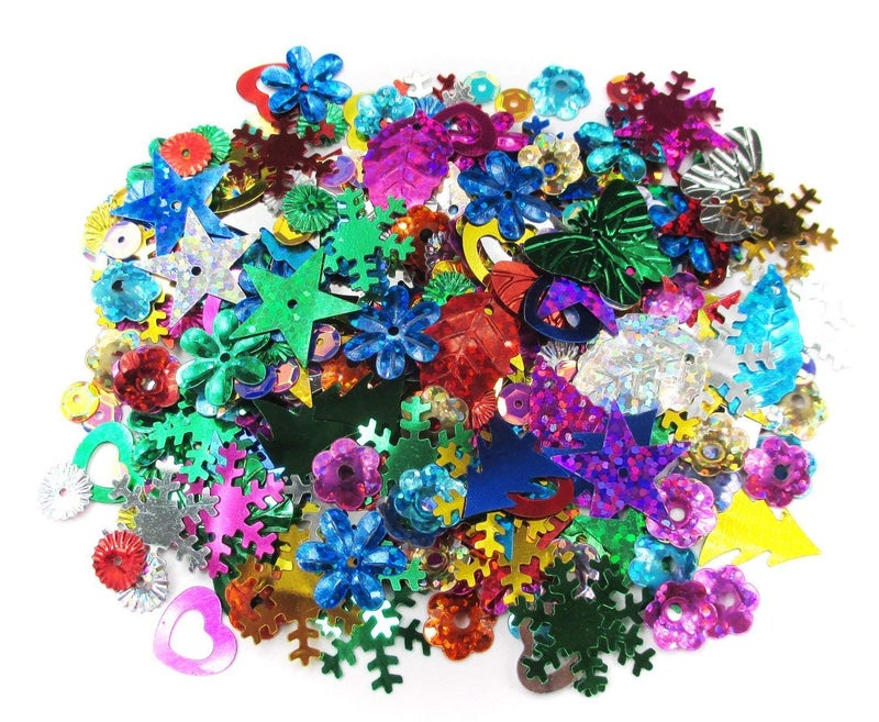 ALL in ONE Sequins and Spangles Mix: Assorted Color and Shape (100 gram) - Image 1